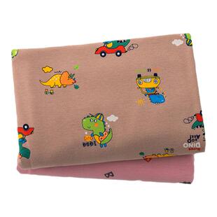 卡通针织面料纯棉磨毛绒布宝宝婴儿睡衣棉布弹力床品布料柔软亲肤