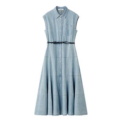 【高棉金线牛仔】Laurel劳芮26夏新款高腰A字连衣裙LWL372Y03900