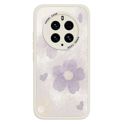 紫色花朵适用华为mate60pro手机壳mete70女新款meta40秋冬mater50e全包mat软硅胶por过年的met六零pro+防摔套