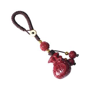 原矿朱砂福袋汽车钥匙扣挂件男女款护身符钱袋手机链挂饰吊坠礼物