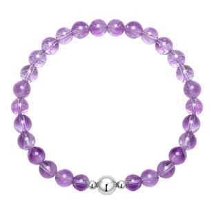 无用之用「鲜活春色」天然紫锂辉石圆珠手链