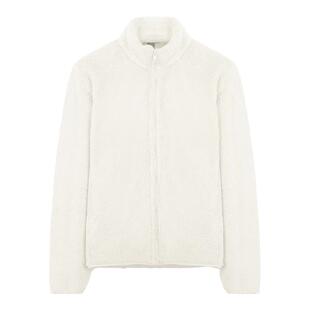 白色摇粒绒外套女2025冬季新款毛绒上衣双面仿羊羔绒立领拉链开衫