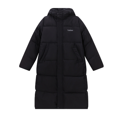 黑色长款羽绒棉服女冬季2025新款韩系oversize面包服过膝保暖棉衣