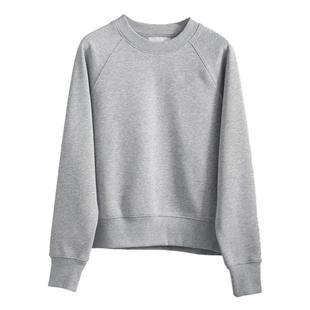 经典爱心字母刺绣圆领插肩袖加绒短款卫衣女 德绒内里 亲肤不掉毛