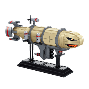 开智积木红色警戒儿童益智拼装军事玩具基洛夫飞艇模型男孩子礼物