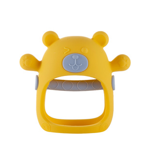 小熊护手牙胶婴儿磨牙棒硅胶防吃手掌神器宝宝口欲期咬胶益智玩具