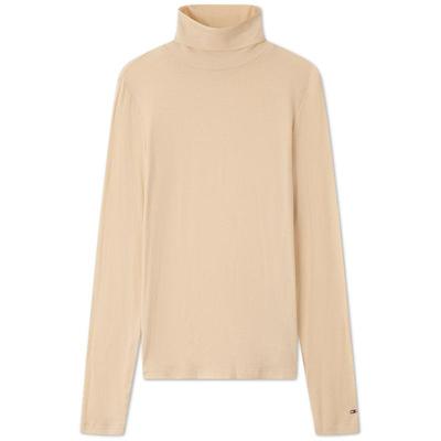 Tommy女莱赛尔微弹高领长袖T恤