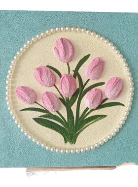 郁金香花卉石英砂肌理画材料包