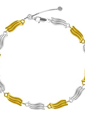 金银拼色液态金属调节手链