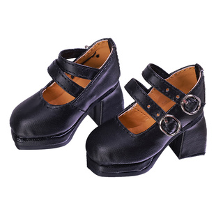 BJD4分娃女鞋法式玛丽珍鞋多色可选厚底粗跟复古方头鞋sd人偶穿搭