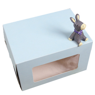 网红毛巾卷蛋糕包装纸盒子长卷半卷透明开窗西点瑞士卷包装盒包邮