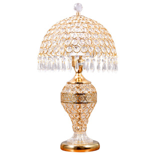 轻奢高级感台灯卧室床头柜灯新款结婚欧式美式复古客厅水晶主卧灯