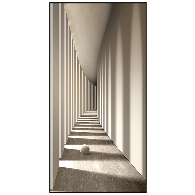 现代简约空间延伸感玄关挂画过道走廊尽头装饰画入户进门新款壁画