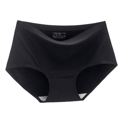 贴身裸感内裤女冰丝无痕中腰纯棉裆夏季薄款纯黑色白色女生三角裤