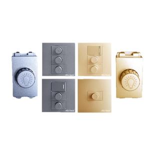 锦迈灰色调光开关面板 双控一二开调光器模块可控硅调节灯三位金2