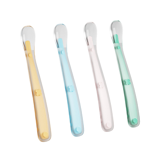 新生婴儿勺子初生宝宝辅食硅胶软头勺喂奶水刮泥小勺儿童餐具米糊