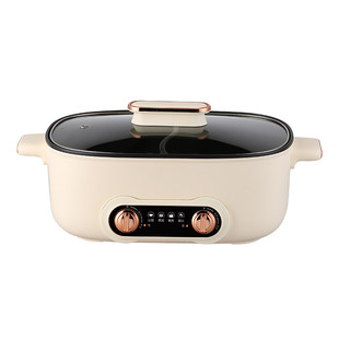 鸳鸯锅火锅家用多功能一体成型蒸煮煎炒烤肉电火锅电煮锅宿舍电锅