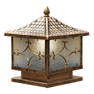 不锈钢柱头灯户外防水防锈太阳能灯柱头灯围墙灯方形灯质保十年