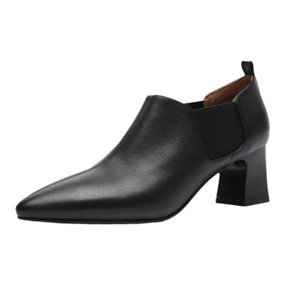 粗跟深口鞋金利来时尚