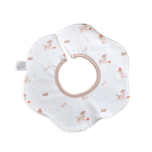 KDE婴儿口水巾男女宝宝围嘴a类纯棉花瓣围兜新生幼儿防水速干围脖