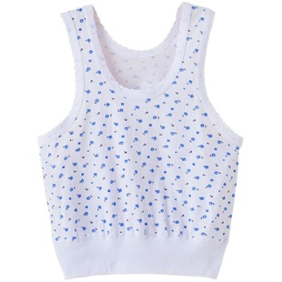 老年人背心女夏款纯棉老太太60周岁以上背心式文胸中老年妈妈内衣