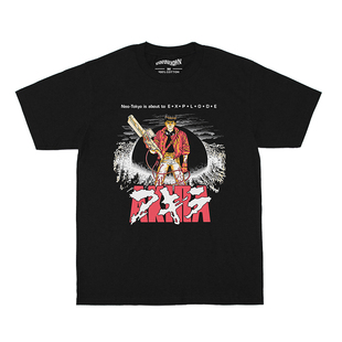 阿基拉Akira动漫短袖T恤赛博朋克复古做旧水洗纯棉T恤男女同款潮