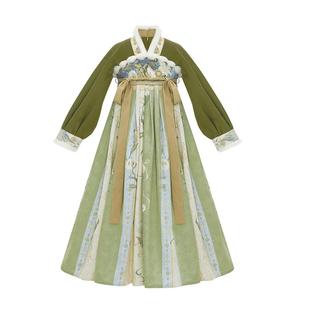 十三余童装[灵谷之森]国风汉服连衣裙套装冬季民族风保暖毛绒外套