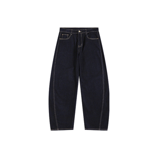 ATRY弯刀牛仔裤男春夏新款潮牌美式休闲原牛阔腿裤宽松直筒长裤女