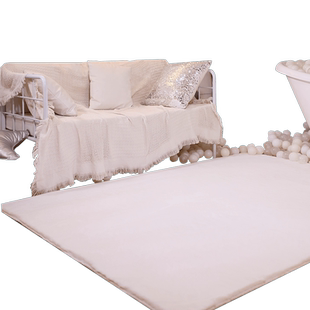 地毯卧室仿兔毛绒床边长毛毯客厅2026新款飘窗房间厚白色地垫冬季