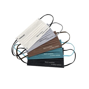 柔软水刺布彩色口罩无异味独立装三层防护不勒耳男女时尚字母口罩