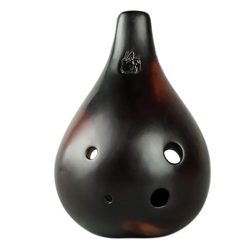 风雅陶笛6孔AC寿桃型熏烧款陶笛六孔高中低音陶笛入门初学送教材