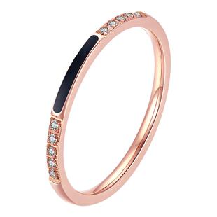 时尚个性玫瑰金戒指女小众设计轻奢单人戒高级感ins钛钢食指戒子