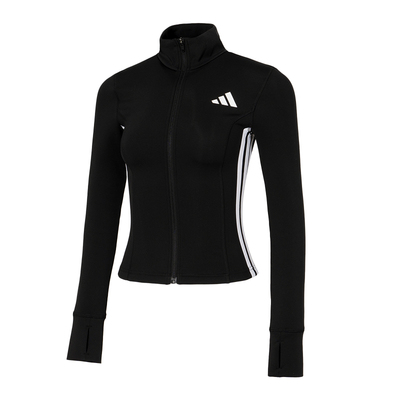 阿迪达斯女装修身针织夹克外套