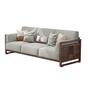 心居名家 实木沙发宋式美学新中式禅意布艺客厅家具直排组合沙发