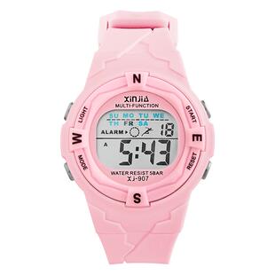 信佳电子手表男女孩小学生可爱数字式运动表夜光防水闹钟表