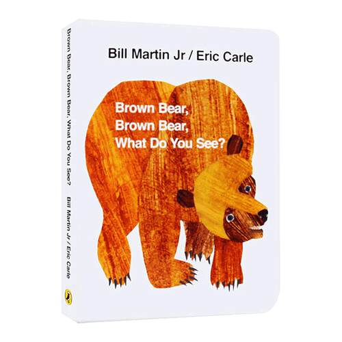 赠音频英文原版 棕熊你在看什么brown bear What Do You See绘本eric carle艾瑞卡尔爷爷 棕色的熊 幼儿童启蒙认知动物英语纸板书