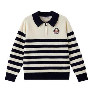 【商场同款】PawinPaw卡通小熊童装25年冬季新款男童翻领毛衣柔软