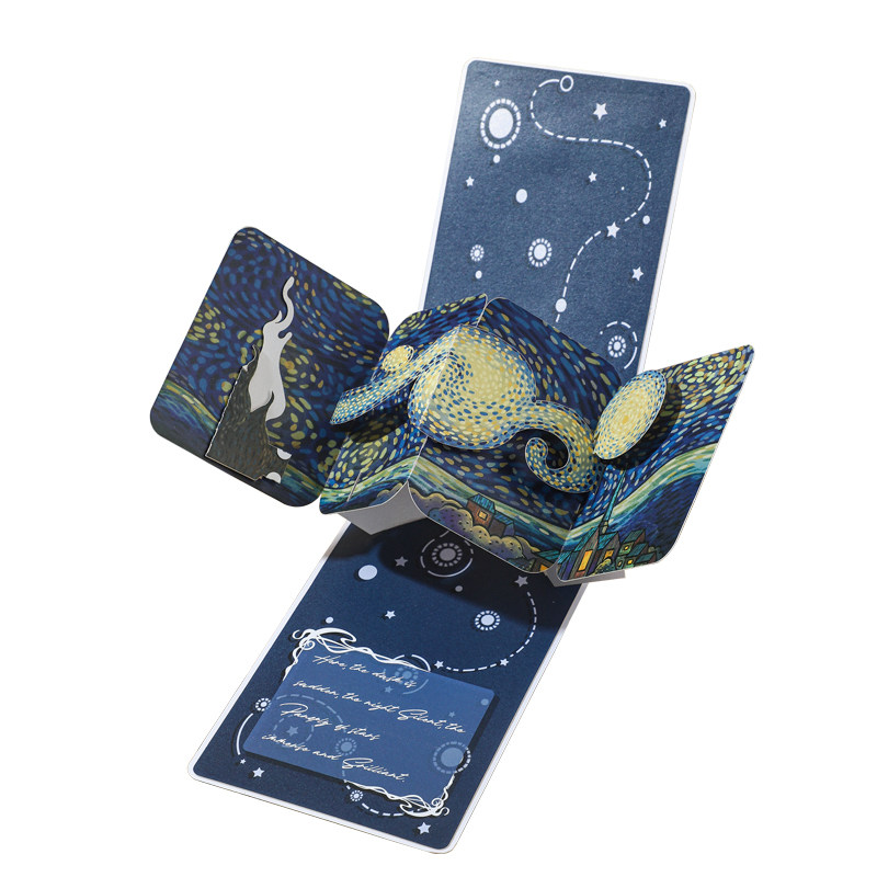 梵高毕加索文创立体贺卡AIT CARD生日贺卡星空向日葵礼品3D小卡片