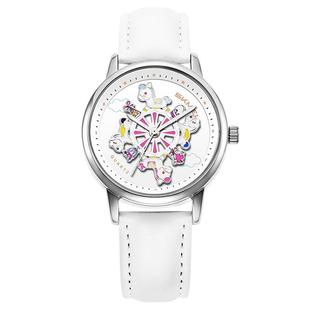 时刻美时来运转旋转木马防水手表初高中学生石英表女送闺蜜礼物