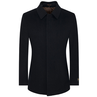 报喜鸟秋冬男士商务正装亲肤保暖短款休闲羊毛柔软翻领大衣外套男