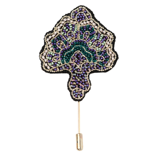 花木深石榴花刺绣胸针女款手工立体珠绣胸花别针新中式配礼服配饰