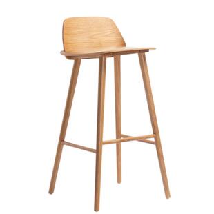 北欧设计师实木吧凳现代民宿高脚凳创意网红咖啡厅奶茶店岛台吧椅