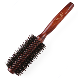 猪鬃毛卷发梳滚梳子拉直理发店美发师吹圆筒棒卷梳男士专用吹头发