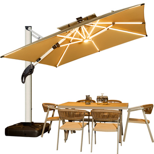 远茂高端太阳能专业户外遮阳伞庭院伞别墅露台罗马伞室外遮阳棚伞