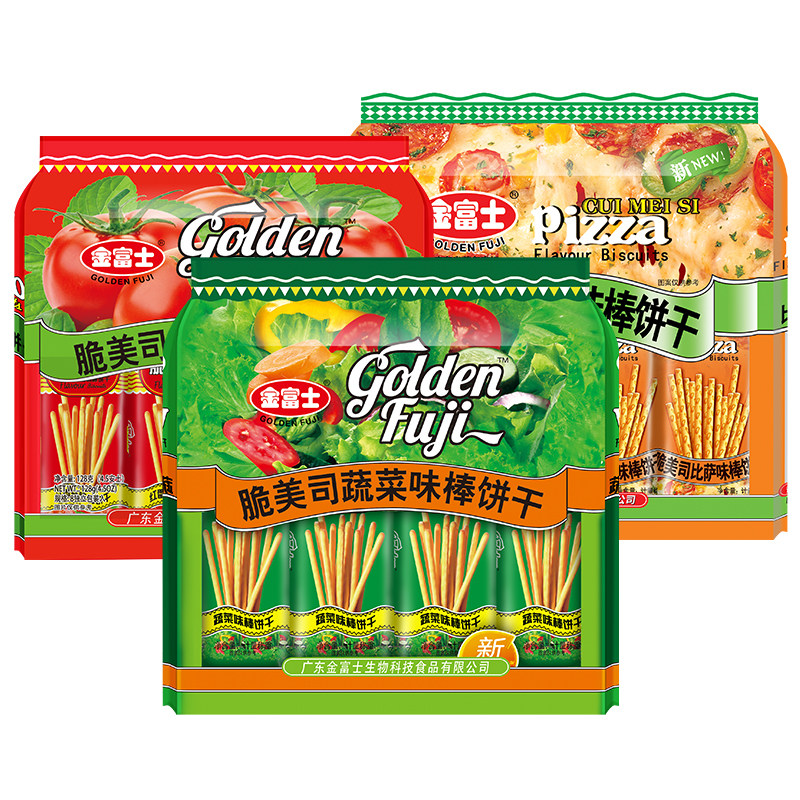 金富士 脆美司手指饼干棒128g 番茄蔬菜咸味长条棒饼休闲怀旧零食