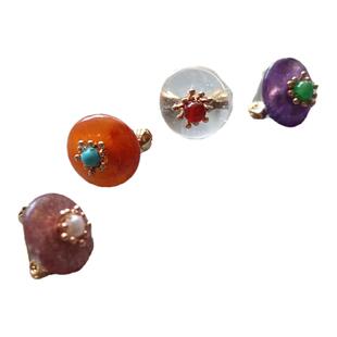 【小美好】安妮花开原创玉石类点缀旗袍衣服平安扣别针防走光胸针