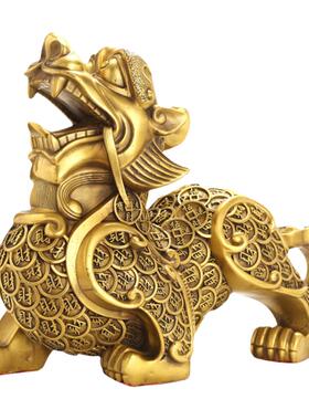 铜貔貅摆件一对招财开业礼品客厅