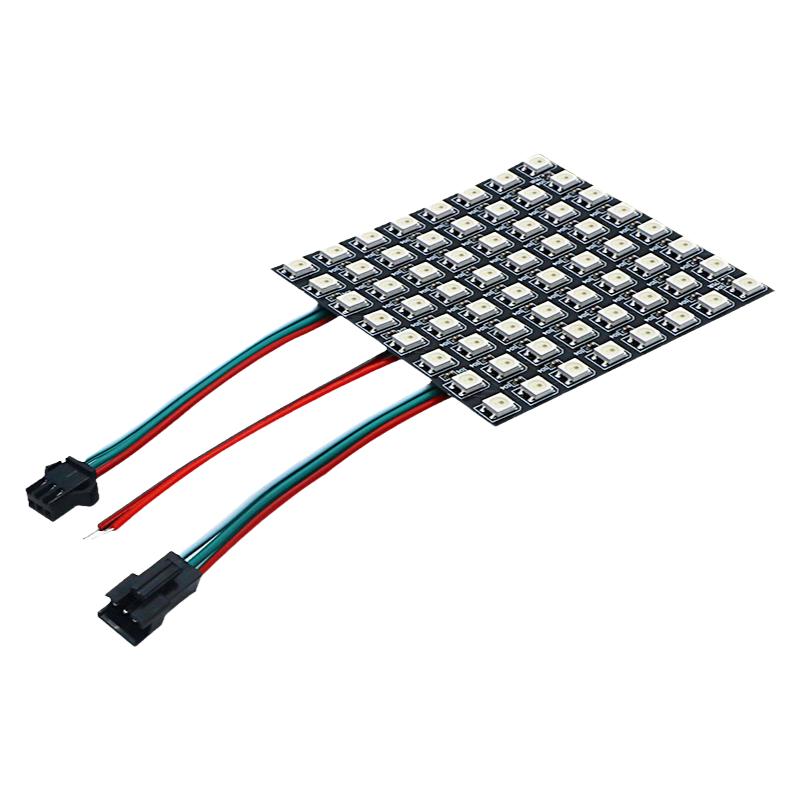 LED柔性屏WS2812B像素软屏5V8X8/8X3216X16全彩arduino可编程点阵