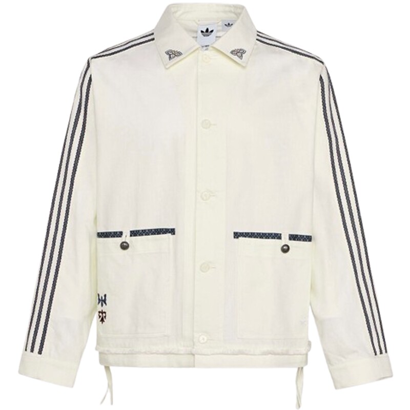 adidas阿迪达斯三叶草男子纯棉运动宽松翻领夹克早春薄外套KW5673