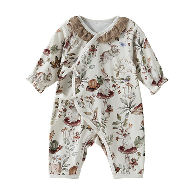 刚出生宝宝衣服新生儿开春哈衣